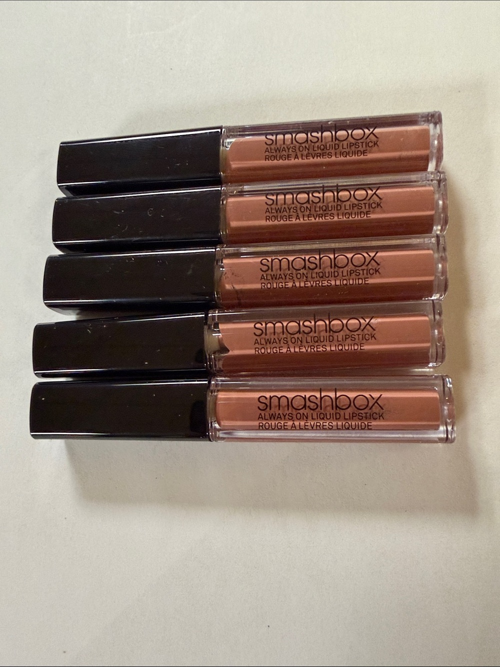 5X Smashbox Always On Liquid Lipstick Set - Warm Nude Brown Shades Stepping Out